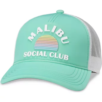 Casquette trucker verte et blanche snapback Malibu Social Club Riptide Valin American Needle