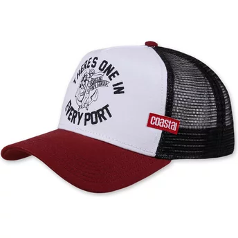 Casquette trucker blanche, noire et rouge Theres One In Every Port HFT Coastal