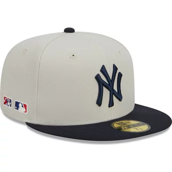 Casquette plate grise et bleue marine ajustée 59FIFTY Farm Team New York Yankees MLB New Era