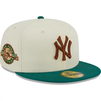 Casquette plate grise et verte ajustée avec logo marron 59FIFTY Camp New York Yankees MLB New Era