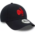 casquette-courbee-bleue-marine-ajustable-avec-logo-rouge-9forty-repreve-team-colour-french-rugby-federation-ffr-new-era
