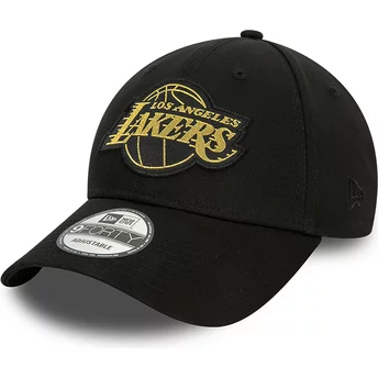 Casquette courbée noire ajustable 9FORTY Metallic Badge Los Angeles Lakers NBA New Era