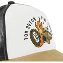 casquette-trucker-beige-noire-et-marron-fire-racer-fir-von-dutch