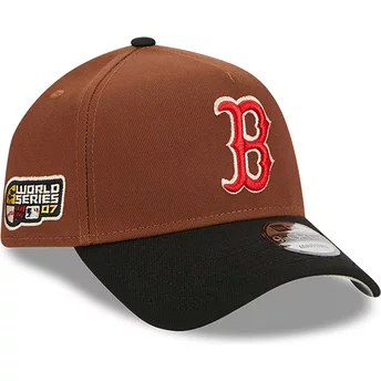 Casquette courbée marron et noire snapback 9FORTY A Frame Harvest Boston Red Sox MLB New Era