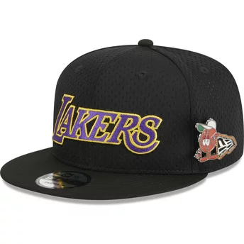 Casquette plate noire snapback 9FIFTY Post-Up Pin Los Angeles Lakers NBA New Era