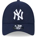 casquette-courbee-bleue-marine-ajustable-9forty-essential-melton-wool-new-york-yankees-mlb-new-era