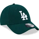 casquette-courbee-verte-ajustable-9forty-essential-melton-wool-los-angeles-dodgers-mlb-new-era