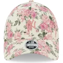 casquette-courbee-beige-ajustable-avec-logo-rose-pour-femme-9forty-floral-cord-new-york-yankees-mlb-new-era