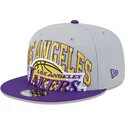 casquette-plate-grise-et-violette-snapback-9fifty-tip-off-2023-los-angeles-lakers-nba-new-era