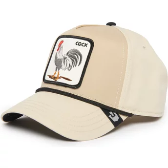 Casquette courbée beige snapback coq Cock Rooster 100 The Farm All Over Canvas Goorin Bros.