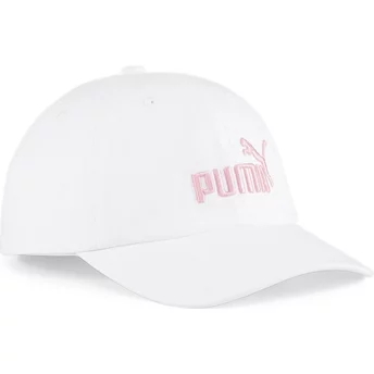Casquette courbée blanche ajustable avec logo rose Essentials No.1 Puma