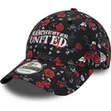 casquette-courbee-noire-et-rouge-ajustable-9forty-floral-all-over-print-manchester-united-football-club-premier-league-new-era