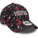 casquette-courbee-noire-et-rouge-ajustable-9forty-floral-all-over-print-manchester-united-football-club-premier-league-new-era