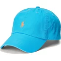 casquette-courbee-bleue-ajustable-avec-logo-orange-cotton-chino-classic-sport-polo-ralph-lauren