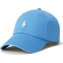 casquette-courbee-bleue-ajustable-avec-logo-blanc-cotton-chino-classic-sport-polo-ralph-lauren