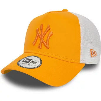 Casquette trucker orange et blanche avec logo orange A Frame League Essential New York Yankees MLB New Era