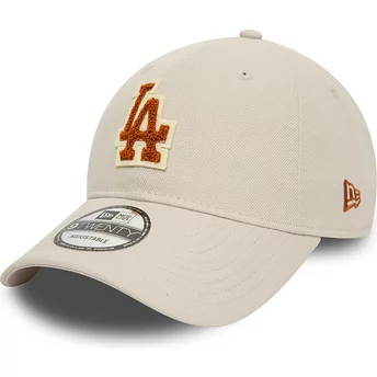 Casquette courbée beige ajustable avec logo marron 9TWENTY Boucle Los Angeles Dodgers MLB New Era