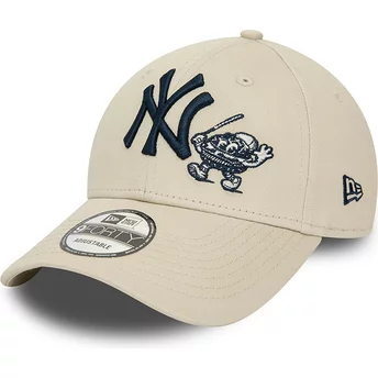 Casquette courbée beige ajustable 9FORTY Food Character New York Yankees MLB New Era
