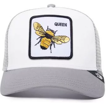 Casquette trucker blanche et grise abeille The Queen Bee...