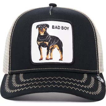 Casquette trucker noire et blanche chien rottweiler Bad Boy The Baddest Boy The Farm Goorin Bros.