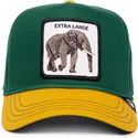 casquette-courbee-verte-et-jaune-snapback-elephant-extra-large-100-the-farm-all-over-canvas-goorin-bros
