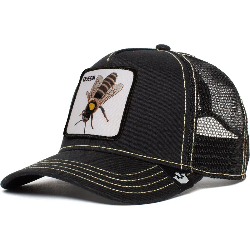 casquette-trucker-noire-abeille-the-queen-bee-the-farm-goorin-bros