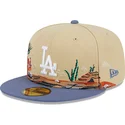 casquette-plate-marron-et-bleue-ajustee-59fifty-team-landscape-los-angeles-dodgers-mlb-new-era