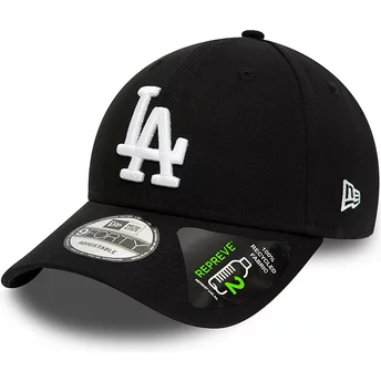Casquette courbée noire ajustable 9FORTY REPREVE League Essential Los Angeles Dodgers MLB New Era
