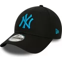 casquette-courbee-noire-ajustable-avec-logo-bleu-9forty-league-essential-new-york-yankees-mlb-new-era