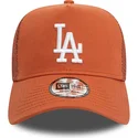 casquette-trucker-marron-a-frame-league-essential-los-angeles-dodgers-mlb-new-era