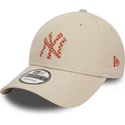 casquette-courbee-beige-ajustable-9forty-seasonal-infill-new-york-yankees-mlb-new-era