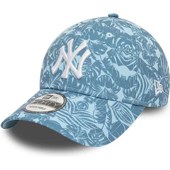 Casquette courbée bleue ajustable 9FORTY Summer All Over Print New York Yankees MLB New Era