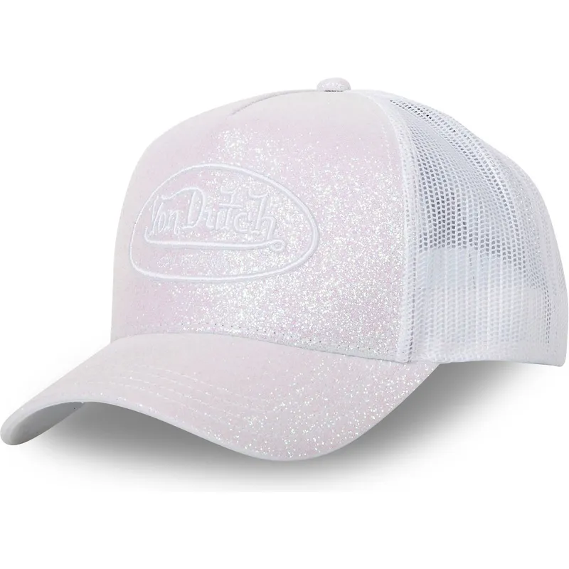 casquette-trucker-blanche-glitter-w-von-dutch