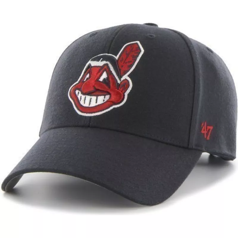 casquette-courbee-bleue-marine-cleveland-indians-mlb-47-brand