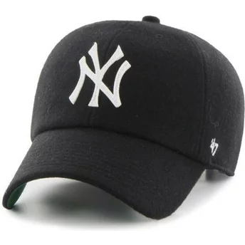 Casquette courbée noire avec du ruban de cuir New York Yankees MLB Clean Up 47 Brand