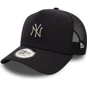 casquette-trucker-noire-a-frame-metallic-new-york-yankees-mlb-new-era