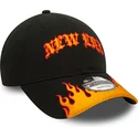 casquette-courbee-noire-et-orange-ajustable-9twenty-race-flame-new-era