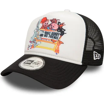 Casquette trucker blanche et noire Bugs Bunny And His Friends A Frame Looney Tunes New Era