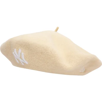 Béret beige pour femme Wool Beret New York Yankees MLB New Era