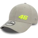 casquette-courbee-grise-ajustable-9forty-suede-valentino-rossi-vr46-motogp-new-era