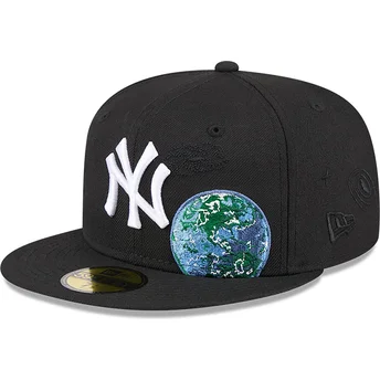 Casquette plate noire ajustée 59FIFTY Global New York Yankees MLB New Era