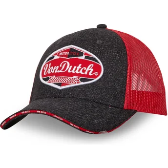 Casquette trucker noire et rouge MIXGREY03 Von Dutch