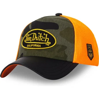 Casquette courbée camouflage et orange snapback VINT08...