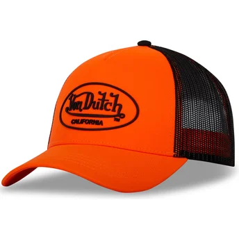 Casquette trucker orange et noire FLU O Von Dutch