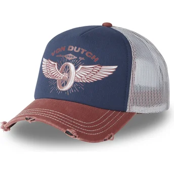 Casquette trucker bleue et marron CREW19 Von Dutch