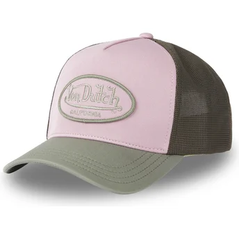 Casquette trucker rose et verte KAPI Von Dutch