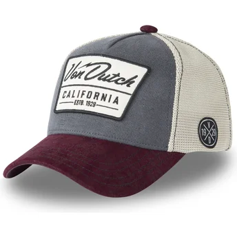 Casquette trucker grise et grenat LEA04 Von Dutch