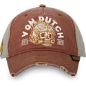 casquette-courbee-marron-et-grise-ajustable-fir-cb-von-dutch