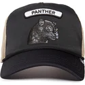 casquette-trucker-noire-et-beige-panthere-gb2-black-panther-the-rocker-the-farm-goorin-bros