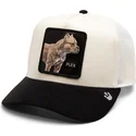 casquette-trucker-beige-et-noire-chien-pitbull-flex-the-suede-pitbull-the-farm-goorin-bros